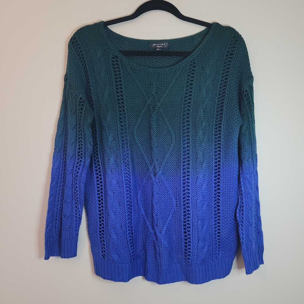 Spense Green and Blue Ombre Sweater